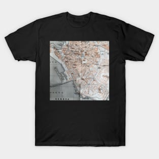 Genoa, Italy map, 1800s Italian antique map, Genova Italia T-Shirt